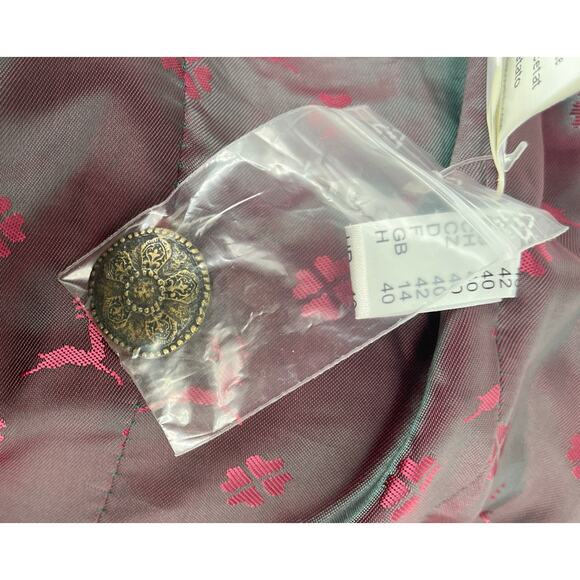 Bauer Pour Femme women's blazer buttons long sleeve embroidered lined linen M - Picture 6 of 10